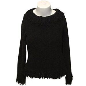 [Hearts of Palm] Black Frill Sweater - Size XL